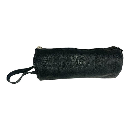 Sound Black Vabit Vegan Leather Pencil Case || مقلمة جلد فابيت لون اسود دائرية