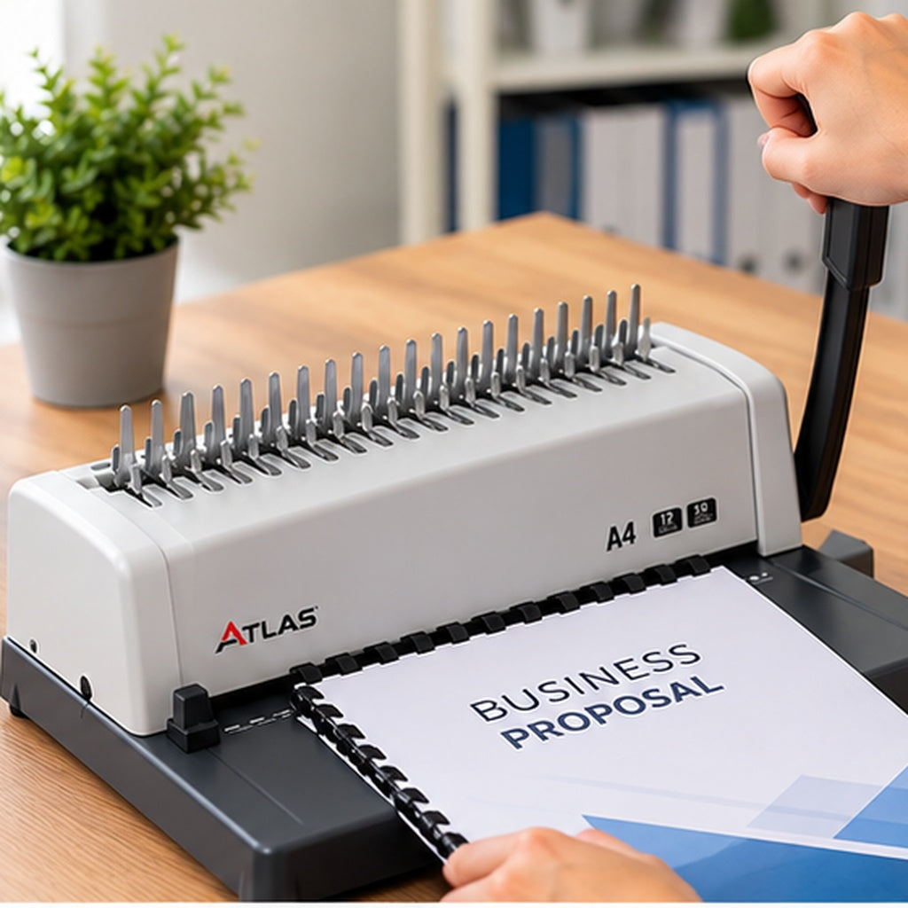 Atlas Binding Machine A4 || ماكينة تغليف تكعيب حلزوني اطلس A4