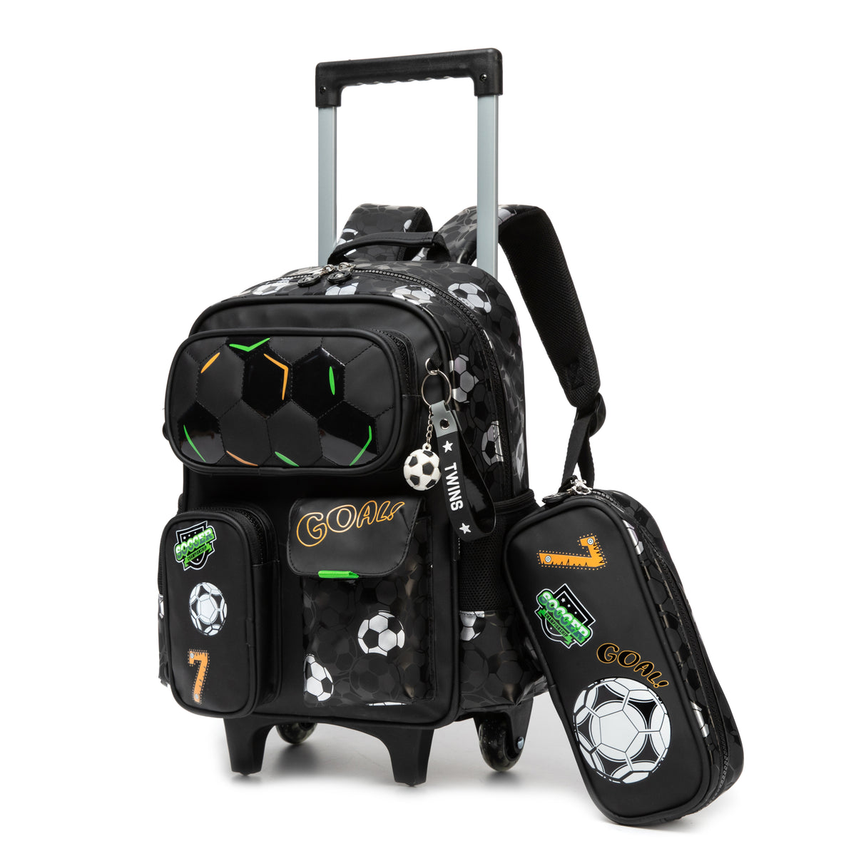 14"  Trolley  Backpack 2PCS GOAL TWINS || شنطة ترولي 14 انش 2 قطعه جوول توينز