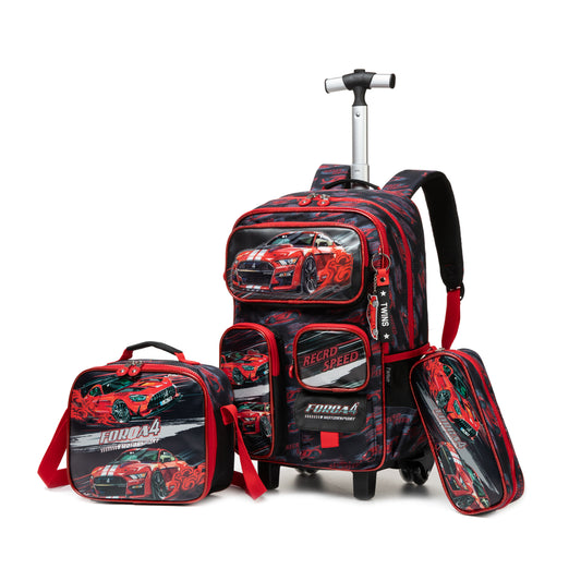 17"  Trolley  Backpack 3PCS FORCA4 TWINS || شنطة ترولي 17 انش 3 قطع سيارات توينز