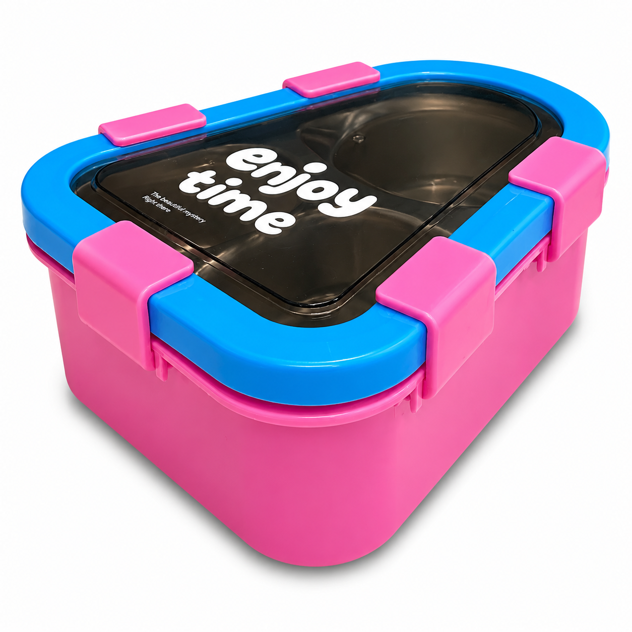 Lunch Box Stainless Steel Triangle 3 Sections Pink || لانش بوكس ستيل مثلث 3 اقسام وردي