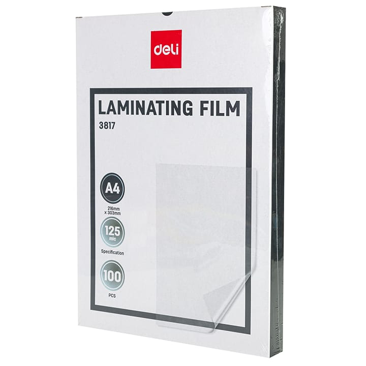 Deli A4 Laminating Film 125 Micron 100 Sheets || أفلام تغليف حراري ديلي A4 سماكة 125 ميكرون 100 ورقة