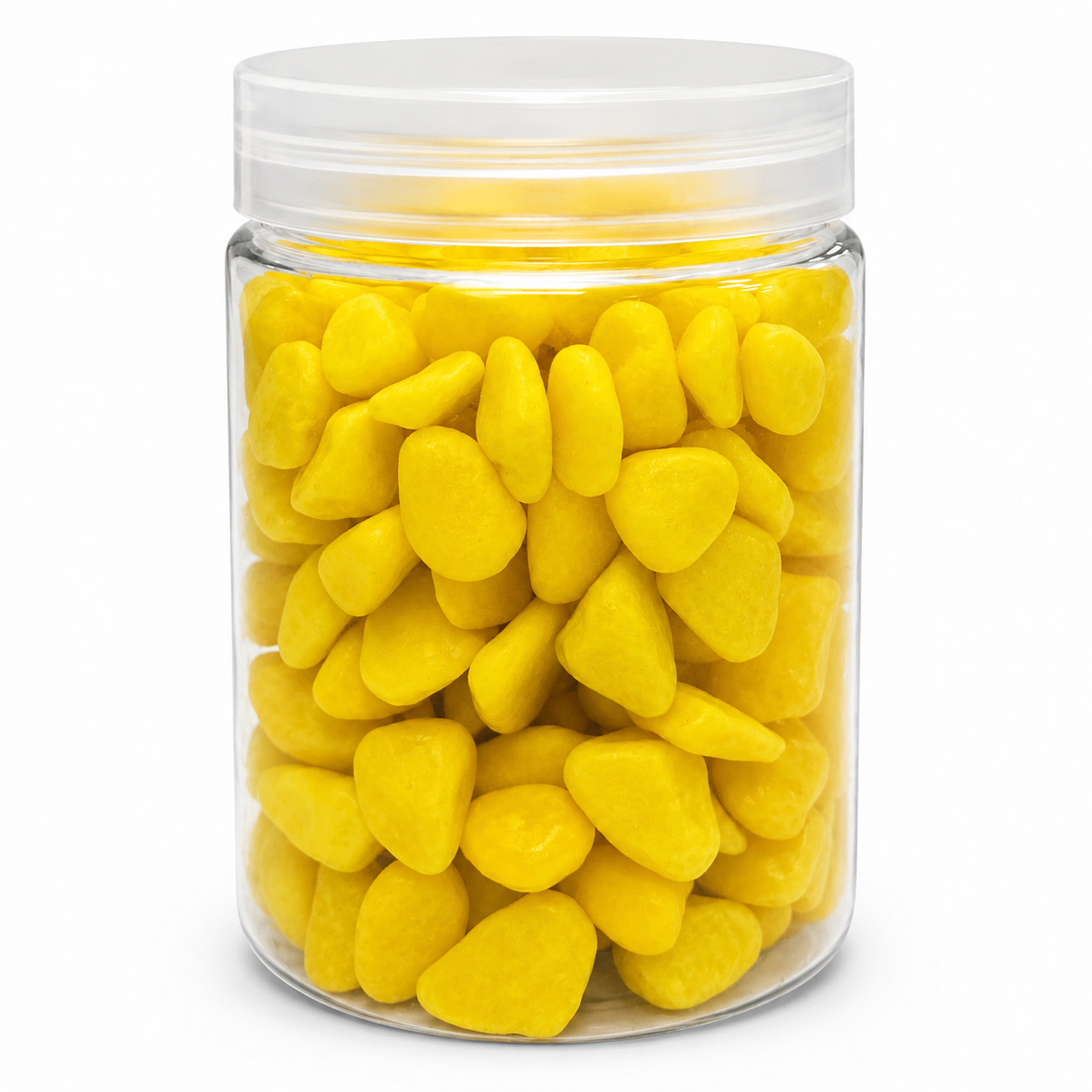 Colored Pebbles Small Pack 250g Yellow || احجار ملونه علبه صغيره 250ج أصفر