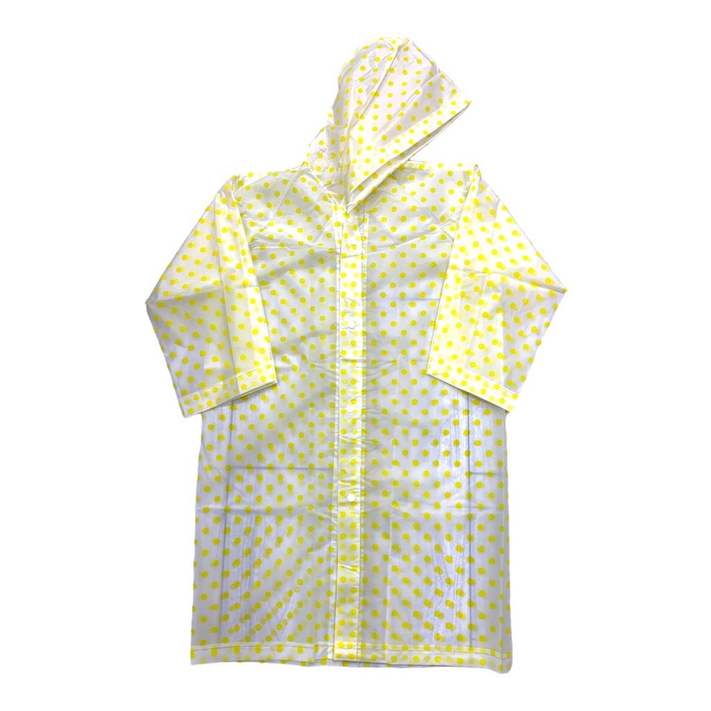Yellow Polka Dots Adult Rain Coat || جاكيت مطر كبير منقط اصفر
