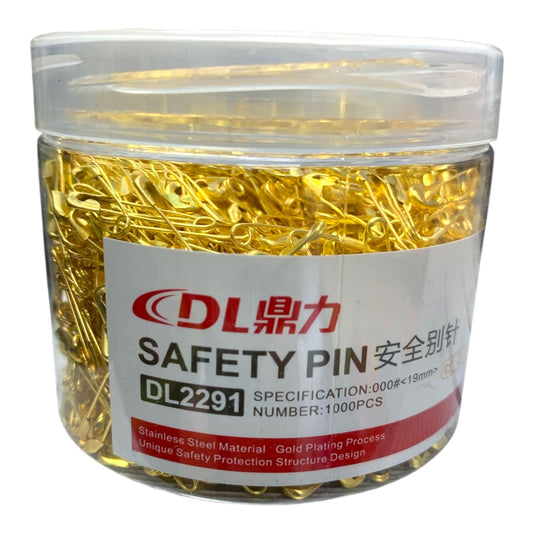 Safety Pin 19 mm DL2292 || علبة دبابيس ١٩ مم لون ذهبي