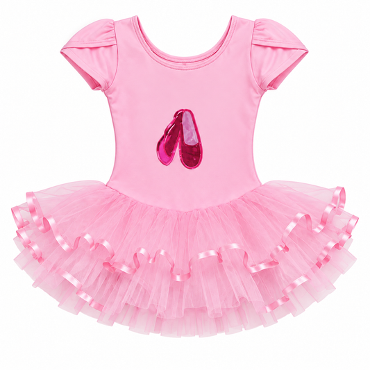 Pink Ballet Tutu Dress with Stockings Kids Costume – Size XS || لبس أطفال فستان باليه وردي بتنورة توتو مع جوارب – مقاس XS
