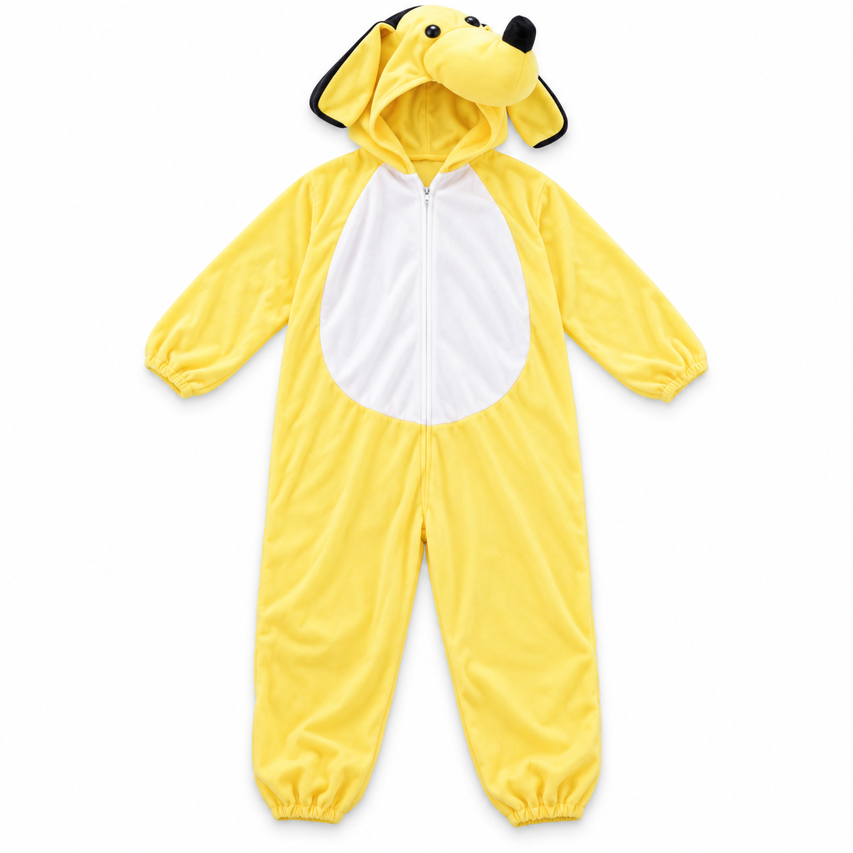 Yellow Dog Hooded Costume – Size S (100–110 cm) || زي كلب أصفر بغطاء رأس – مقاس S (100–110 سم)