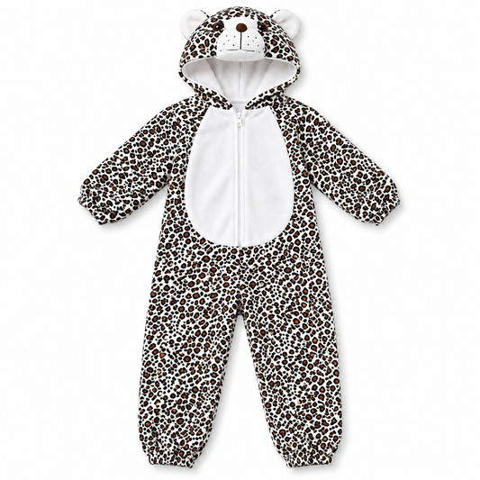 Leopard Print Hooded Costume – Size S (100–110 cm) || زي فهد منقط بغطاء رأس – مقاس S (100–110 سم)