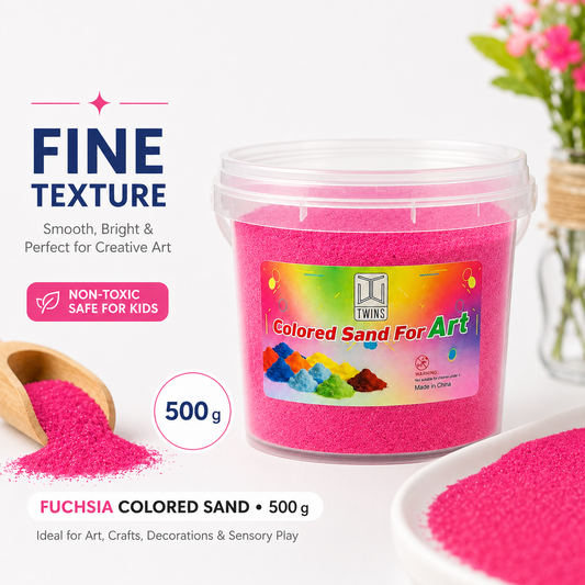 Twins Colored Sand 500g Fuchsia || رمل ملون توينز 500 جرام فوشي