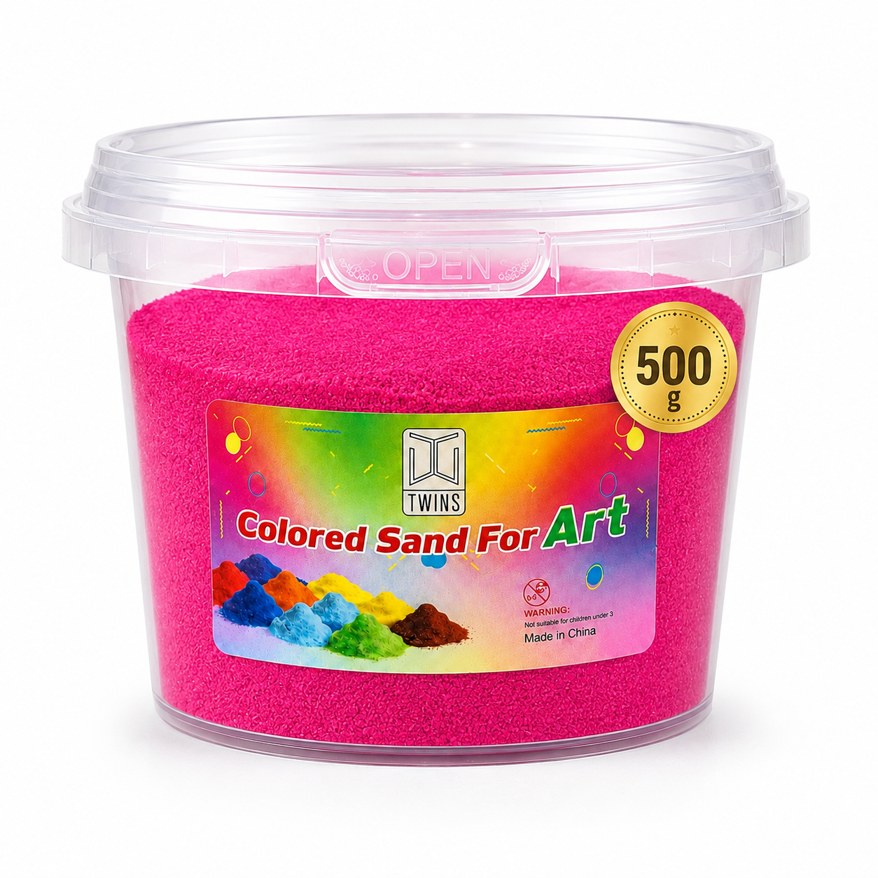 Twins Colored Sand 500g Fuchsia || رمل ملون توينز 500 جرام فوشي