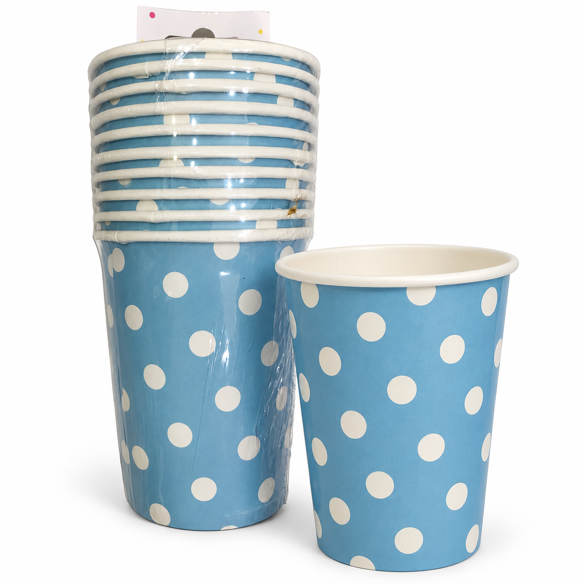 Blue Polka Dot Paper Party Cups || أكواب ورقية للحفلات أزرق منقط