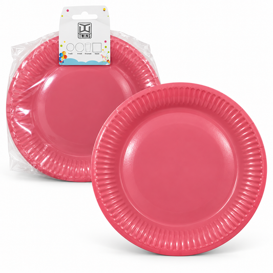 TWINS Pink Party Plates – Large || أطباق حفلات وردية – كبير