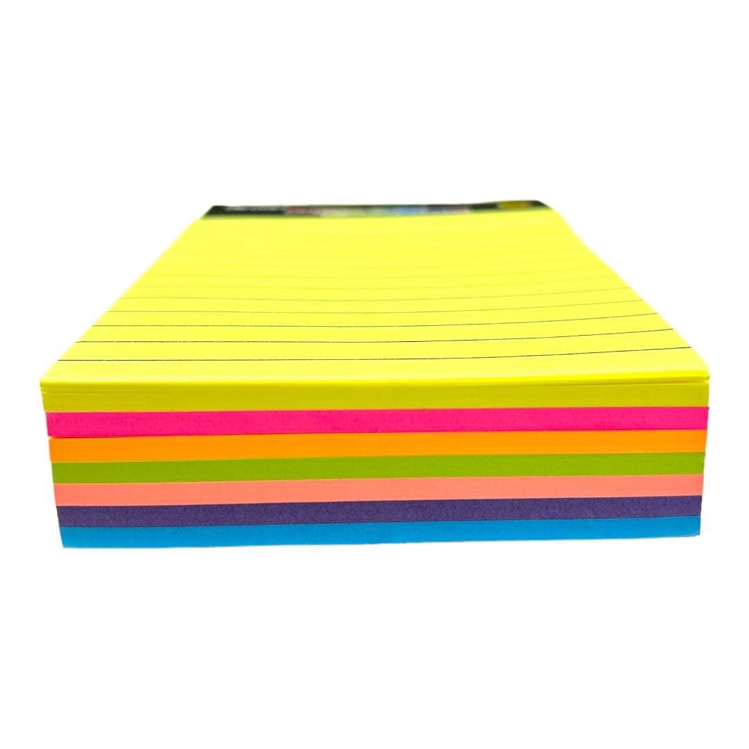 Colored Sticky Notes 15 x 10 || ورق لاصق مخطط فسفوري ستيكي نوت ١٠*١٥ سم