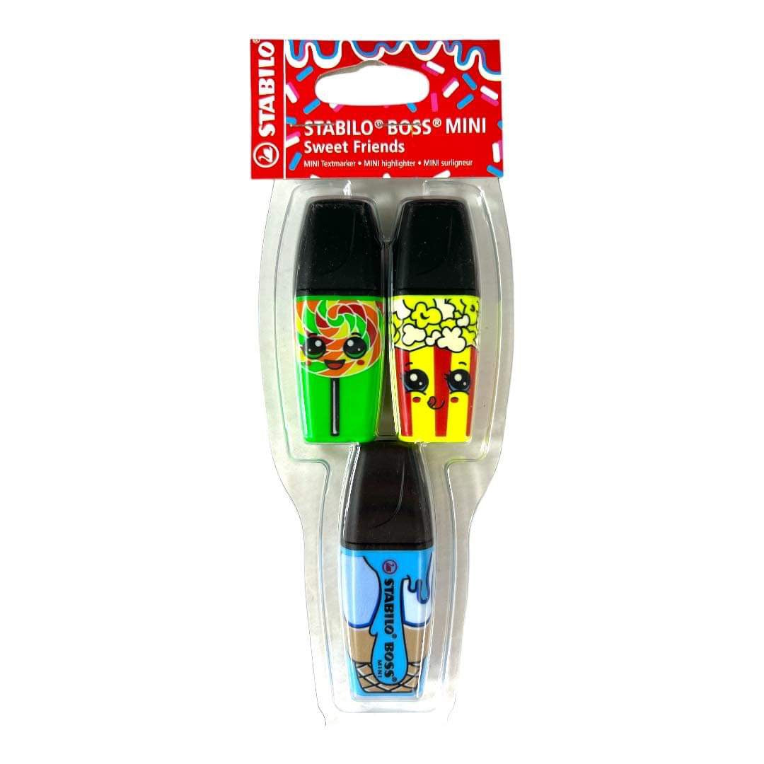Stabilo Boss Mini Sweet Friends 3 Highlighters || ستابيلو بوس هايلايتر عدد ٣ حبة