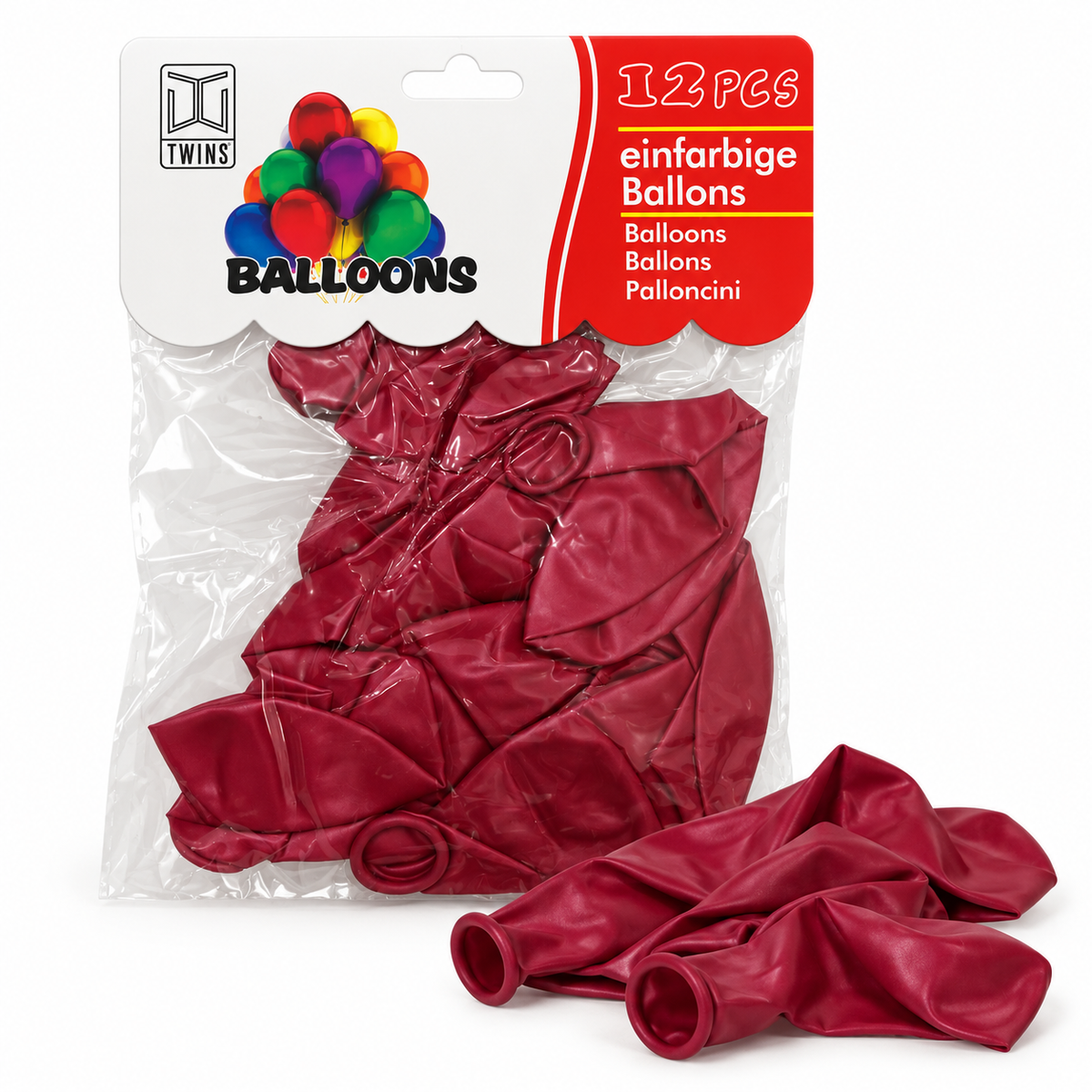 TWINS Burgundy Balloons 12 Pcs || بالونات توينز عنابي 12 حبة