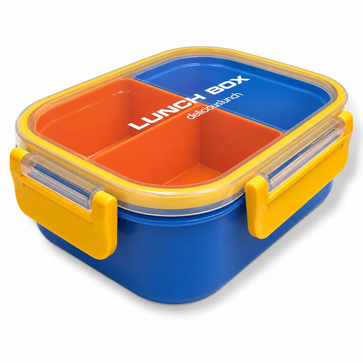 Lunch Box 3 Sections BPA Free Blue || لانش بوكس 3 اقسام خالي من بي بي اي ازرق