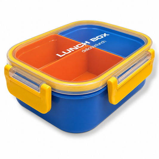 Lunch Box 3 Sections BPA Free Blue || لانش بوكس 3 اقسام خالي من بي بي اي ازرق