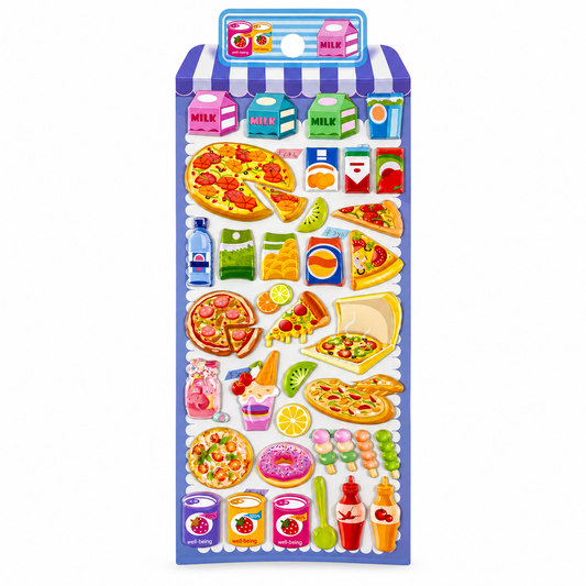 A&T Embossed Stickers Junk Food || ستيكرات بارزة اي اند تي وجبات سريعة