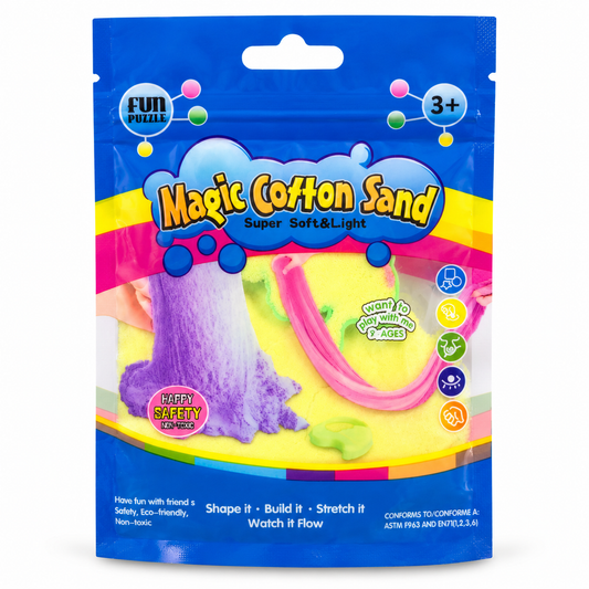 Magic Cotton Sand Blue Header Yellow Contents || رمل قطني سحري - غلاف أزرق ومحتوى أصفر