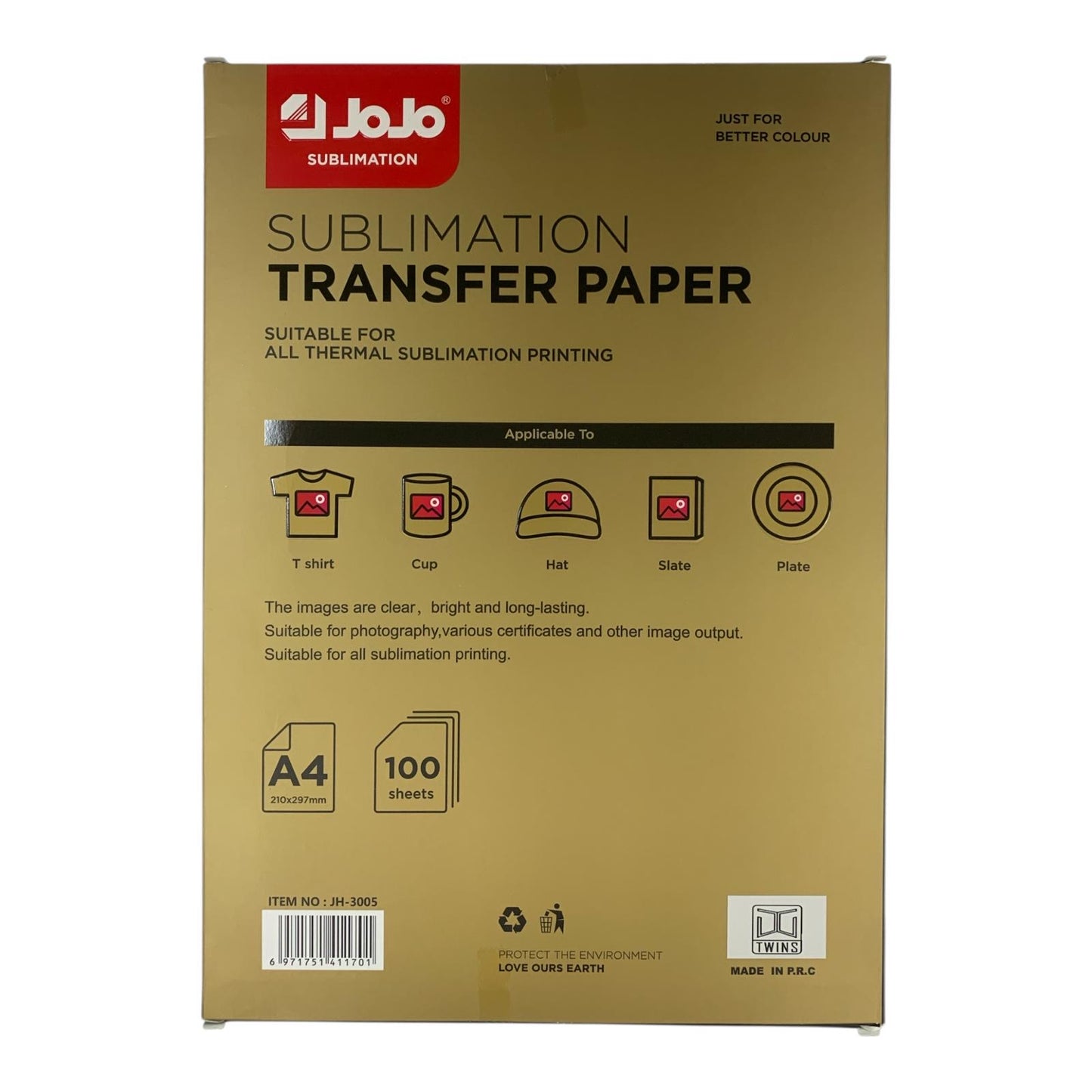 Jojo Paper Thermal Sublimation Transfer Paper A4 Size 100 Sheets || ورق جوجو ورق سبلينيشن حراري حجم اي فور ١٠٠ ورقة