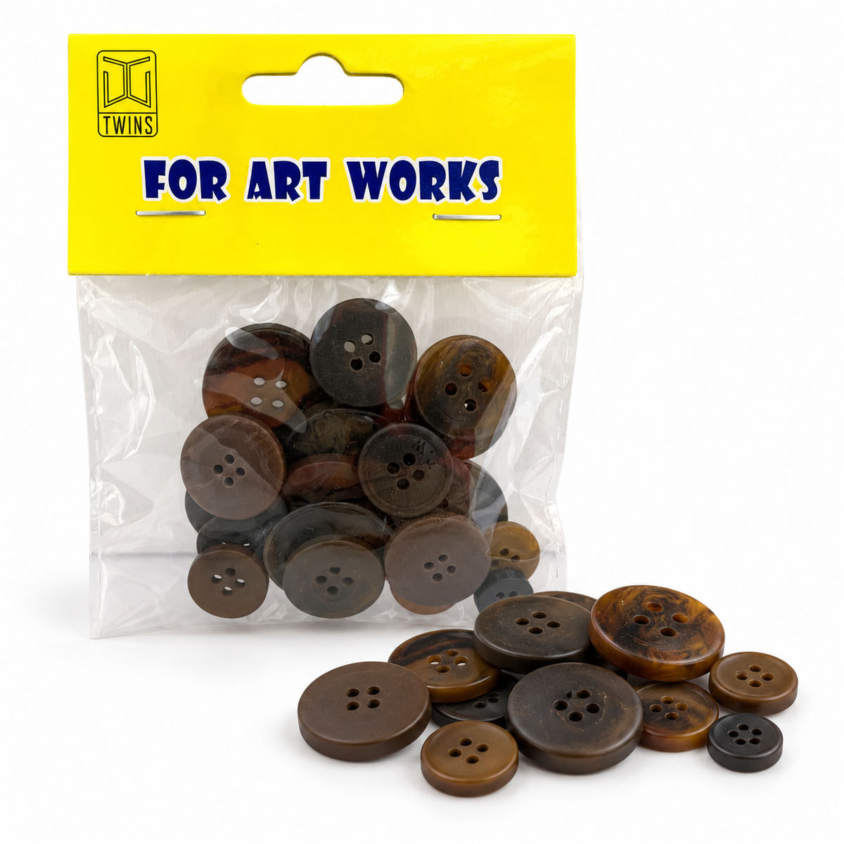 TWINS DIY Craft Buttons – Brown & Black || أزرار توينز للأشغال اليدوية – بني وأسود