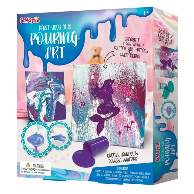 Mogtoy Paint Your Own Pouring Art || لعبة الوان السكب كانفاس