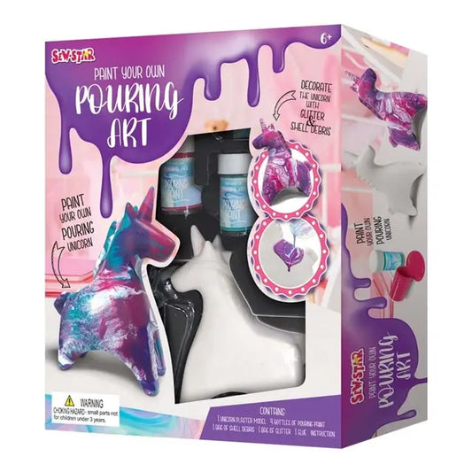 Mogtoy Unicorn Paint Your Own Pouring Art || مجموعة موج توي لتزيين مجسم يونيكورن بألوان السكب
