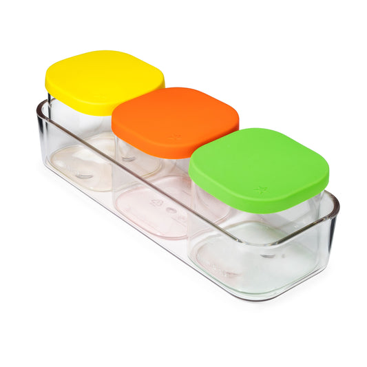 Yumbox Chop Chop Glass Cubes - Vibrant Set of 3 || مكعبات زجاج يامبوكس Chop Chop - طقم Vibrant من 3 قطع