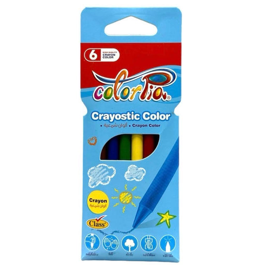 Colorpia Crayostic Color Crayons 6 Colors|| الوان شمعية كولوربيا ٦ لون