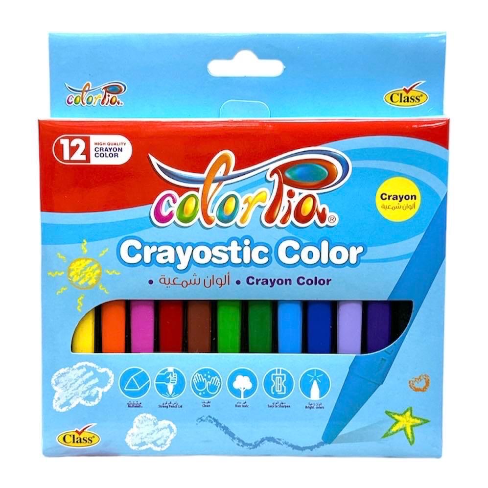Colorpia Crayostoc Color Crayons 12 Colors || الوان شمعية كولوربيا ١٢ لون