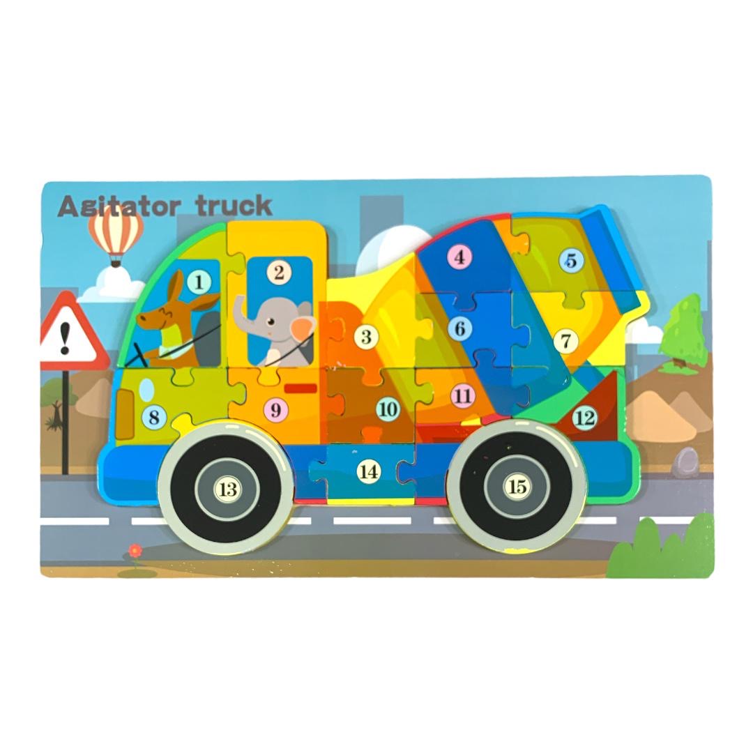Agitator Truck Puzzle || بازل شكل خلاطة