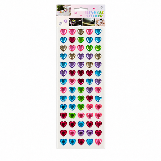 Crystal Sticker Sheet - Hearts - Multicolor || ورقة ستيكر كريستال - قلوب - متعدد الألوان