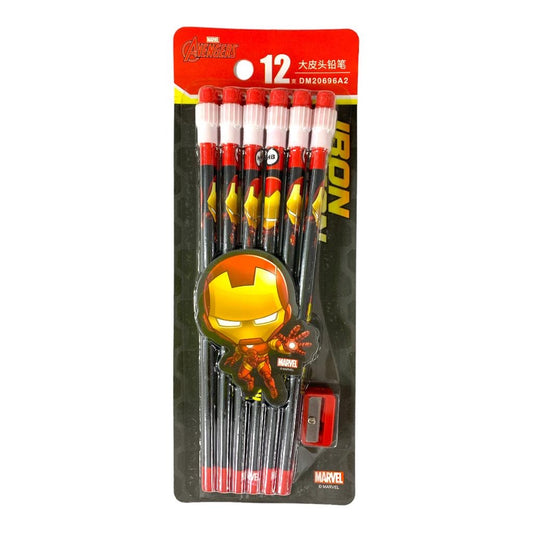 Iron Man Pencil Pack 12 Pcs || مجموعة أقلام رصاص ١٢ حبة ايرون مان