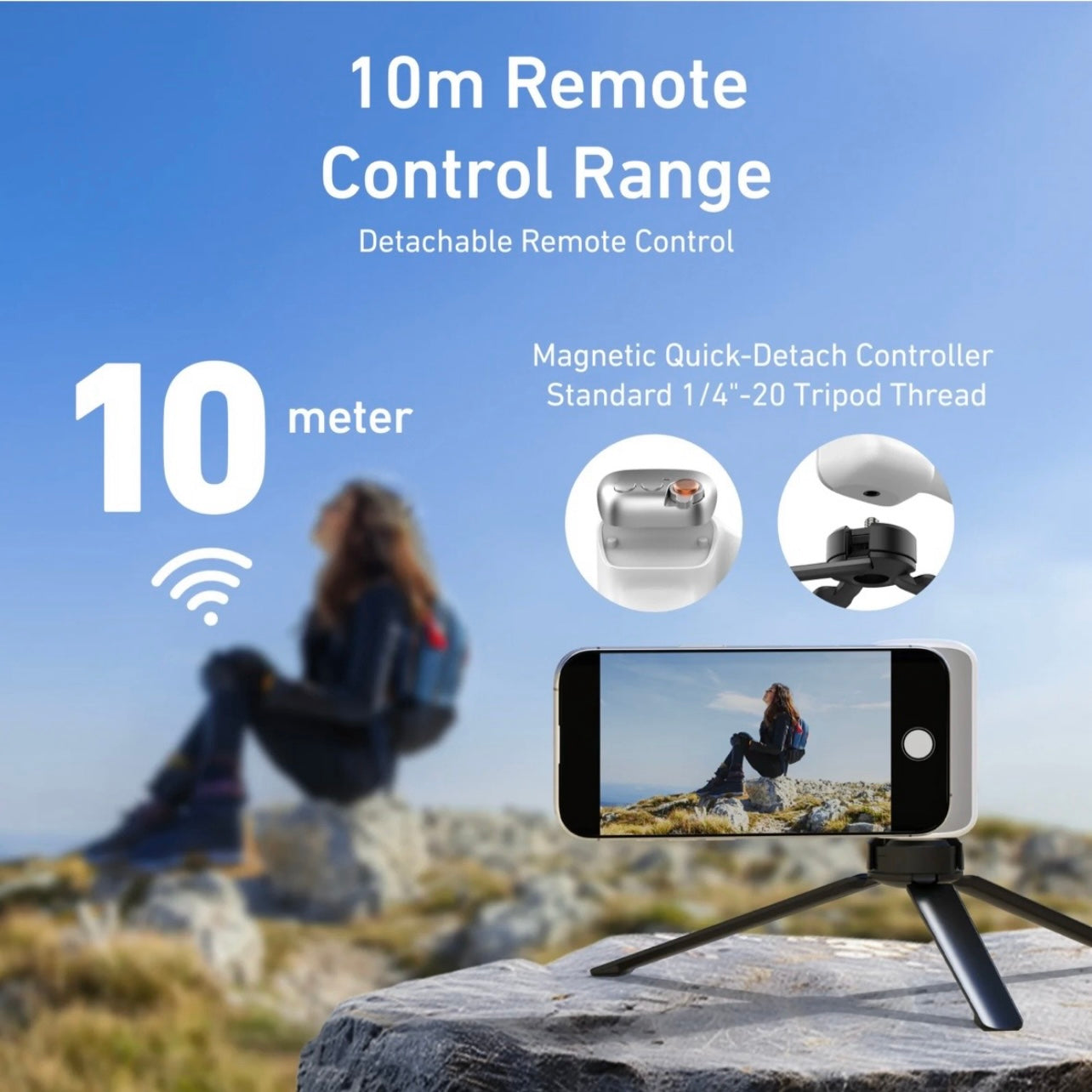 SMQ Magnetic Phone Camera Handle Grip – Model P1-MP-10 || مقبض كاميرا للهاتف بتقنية التثبيت المغناطيسي من TELESIN SMQ– الموديل P1-MP-10