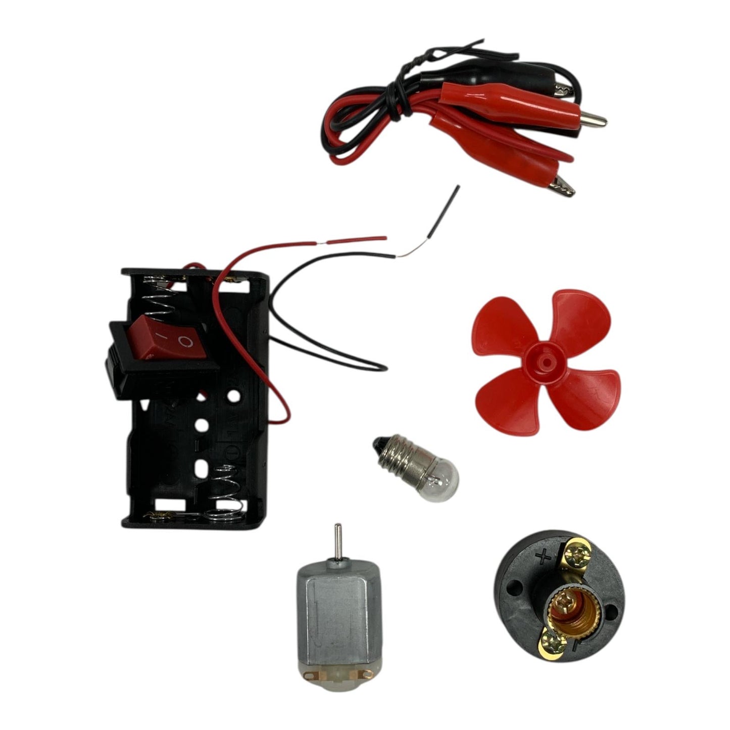 Electricity Set Electric Motor Fan Red Color || دائرة كهربائية محرك مع مروحة لون احمر