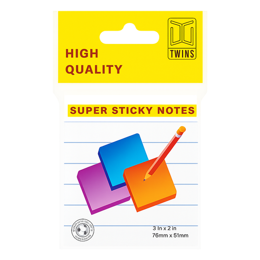 A&T White Lined Super Sticky Notes 2x3 || ورق ملاحظات ستيكي نوت اي اند تي لون ابيض d2*3
