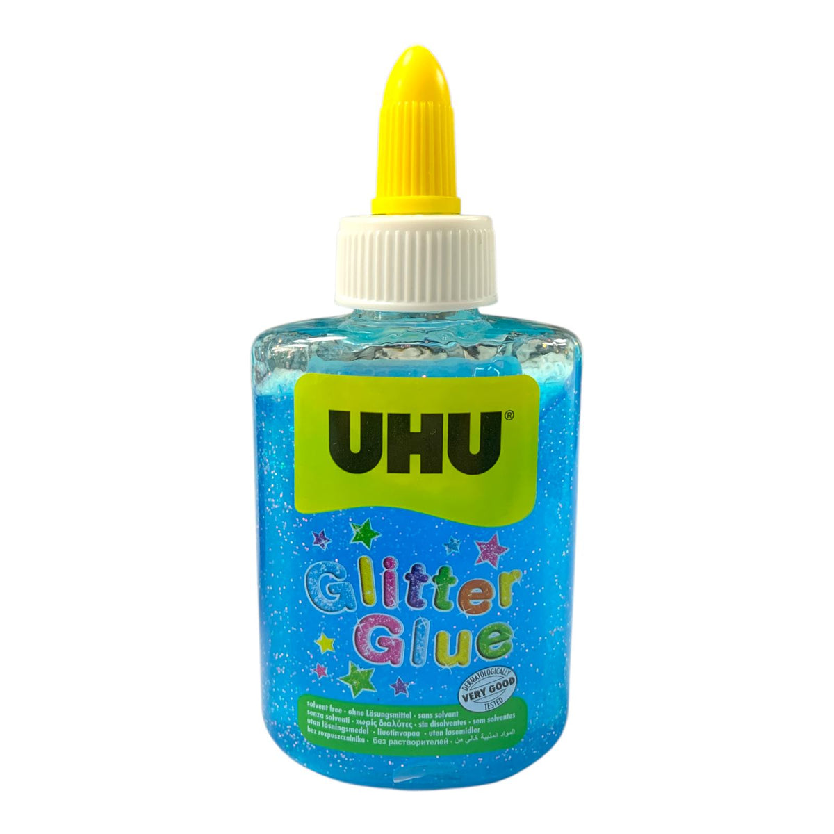 UHU Colored Liquid Glitter Glue 90g Blue Color || صمغ يوهو سائل ملون زري 90 جرام لون أزرق