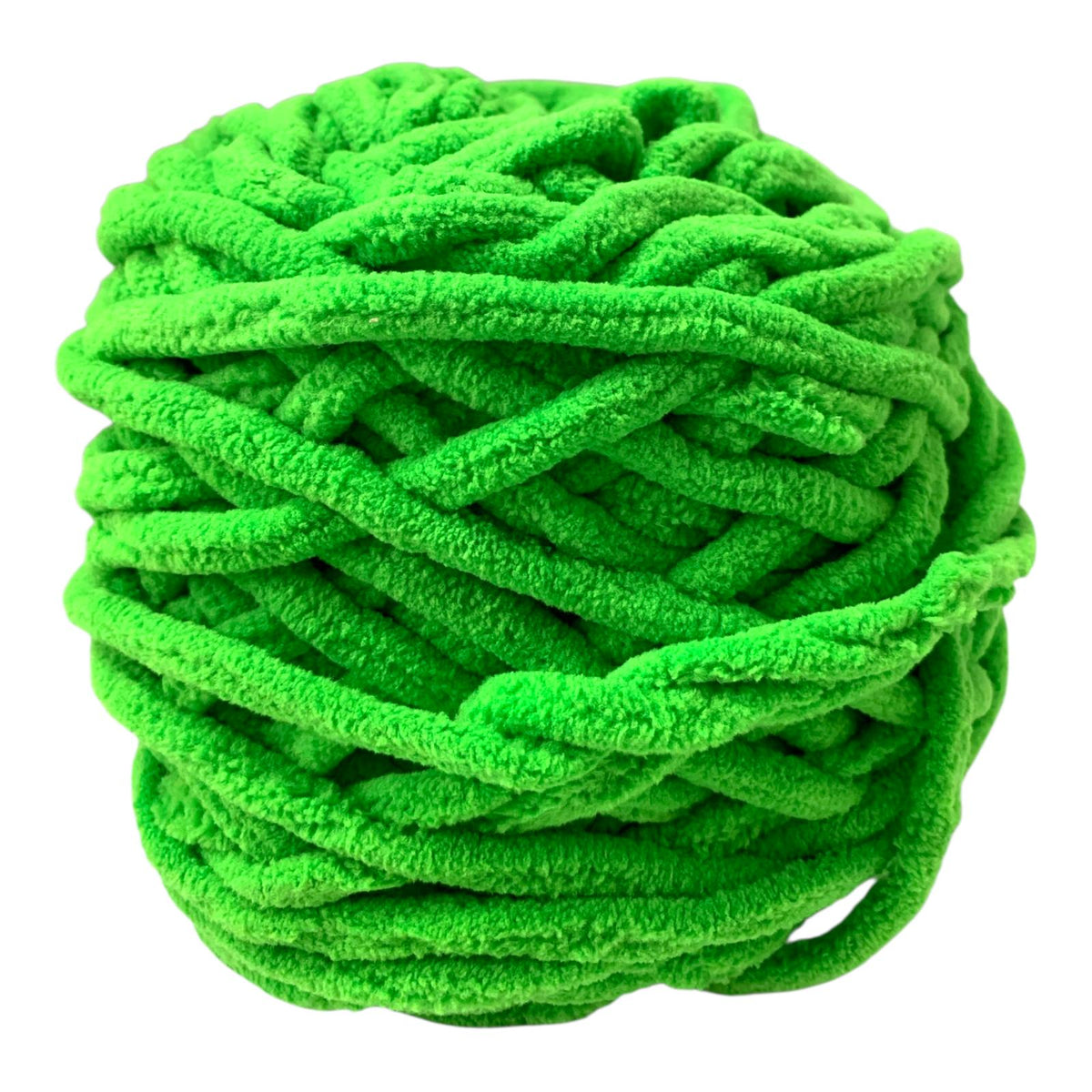 Green Chunky Chenille Yarn Super Soft & Plush || خيط صوف ناعم حجم كبير لون اخضر