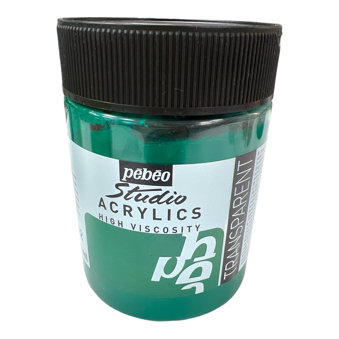 Pebeo Studio Acrylics High Viscosity 500 ml Emerald Green || الوان بيبيو اكريليك 500مل اخضر اميرالد