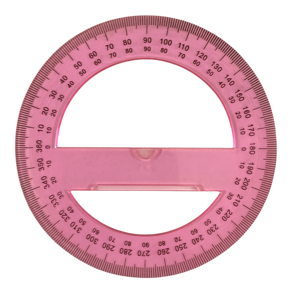 A&T Protractor 360 Degrees Pink Color || منقلة اي اند تي 360 درجة دائرة كاملة لون وردي
