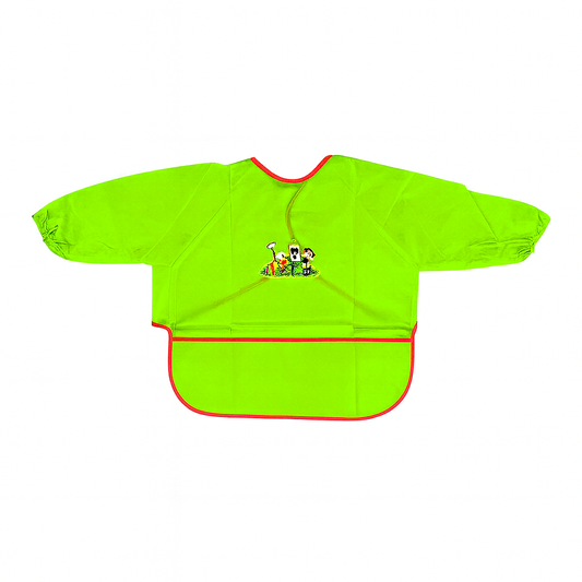 A&T Twins Light Green Children Painting Bib Color Long Sleeve Apron || صدرية اطفال للتلوين كم طويل لون اخضر فاتح