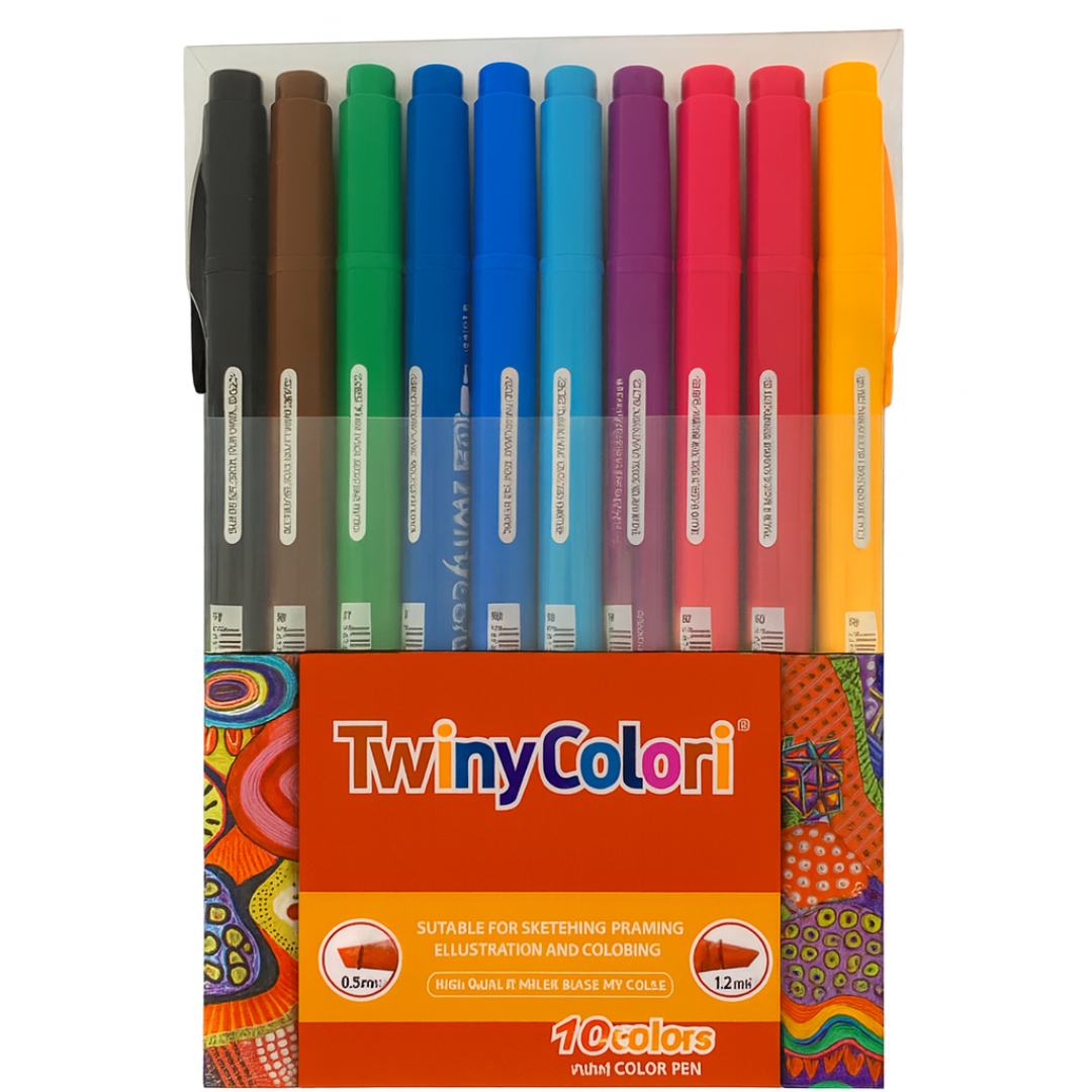 IBC Twiny Colori Twin Tip 10 Color Set || الوان اي بي سي راسين 10 لون