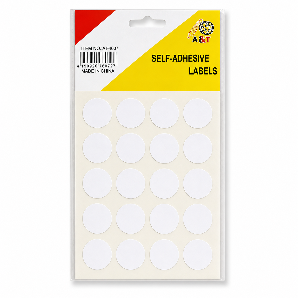 A&T Round White Sticker Pack 200 Stickers || ستيكرات اي اند تي دائرية عدد 200 ستيكر