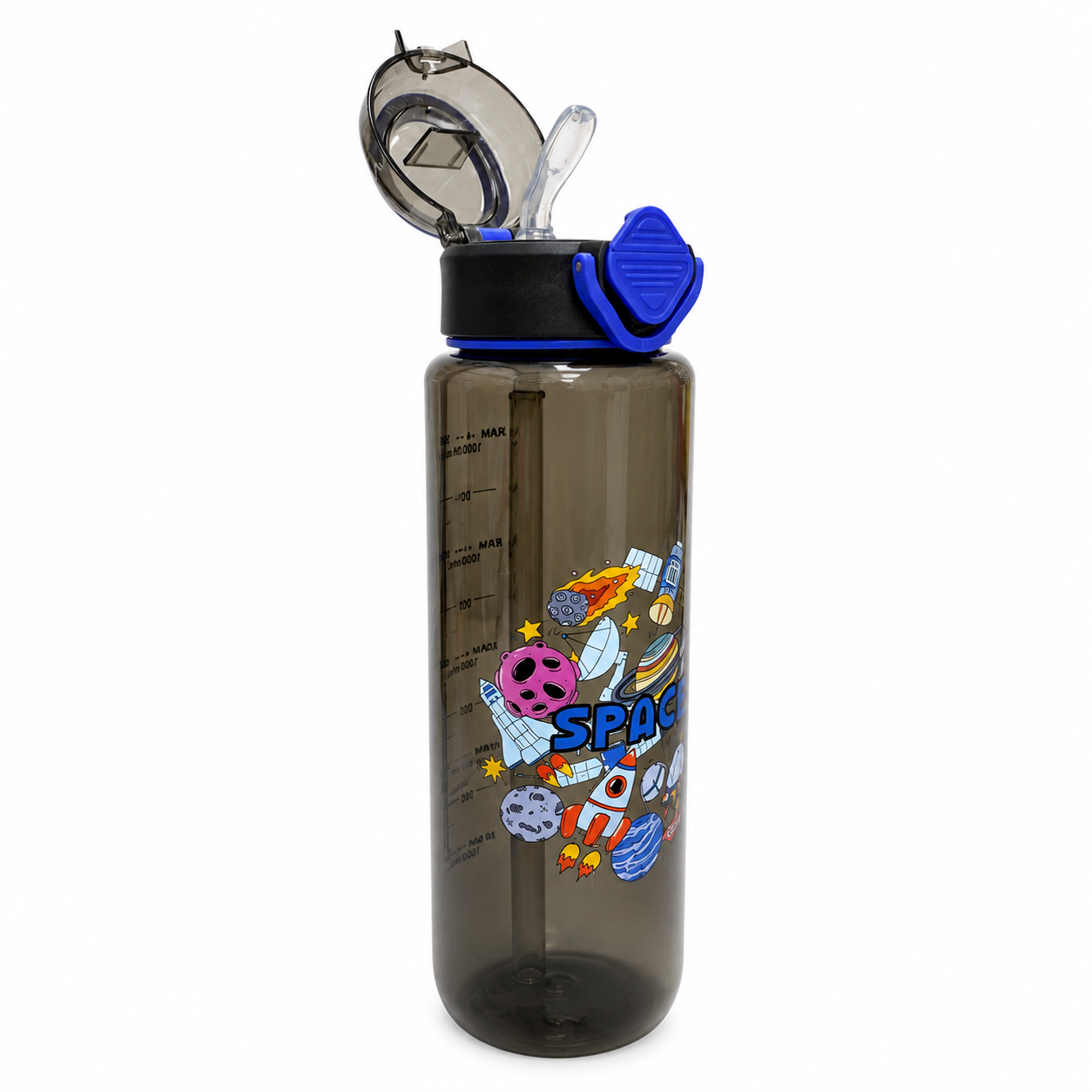 Water Bottle Clear Black 1000 ml #3 || مطارة ماء اسود شفاف 1000 مل #3