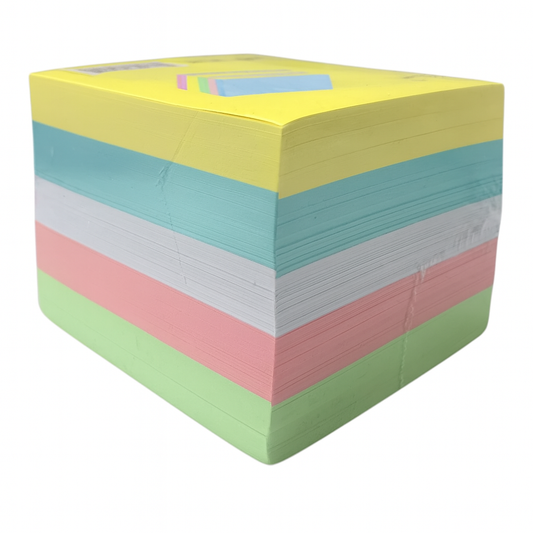 A&T Pastel Notes 750 Pages 85mm || ورق ملاحظات مربع اي اند تي 750 ورقة باستيل 85 مم