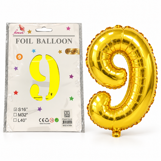 Foil Baloon Numbers Gold Colors 16 inch || بالون ارقام ذهبي حجم 16 انش