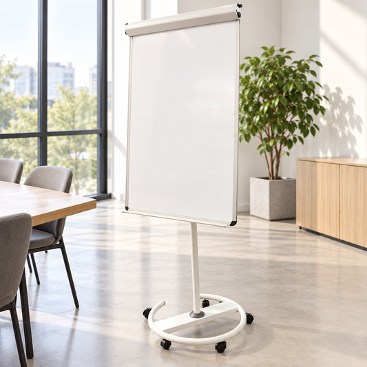 Flip Chart Whiteboard on Wheels Round Base 70 x 100 || فليب شارت قاعدة دائرية وايت بورد 70*100
