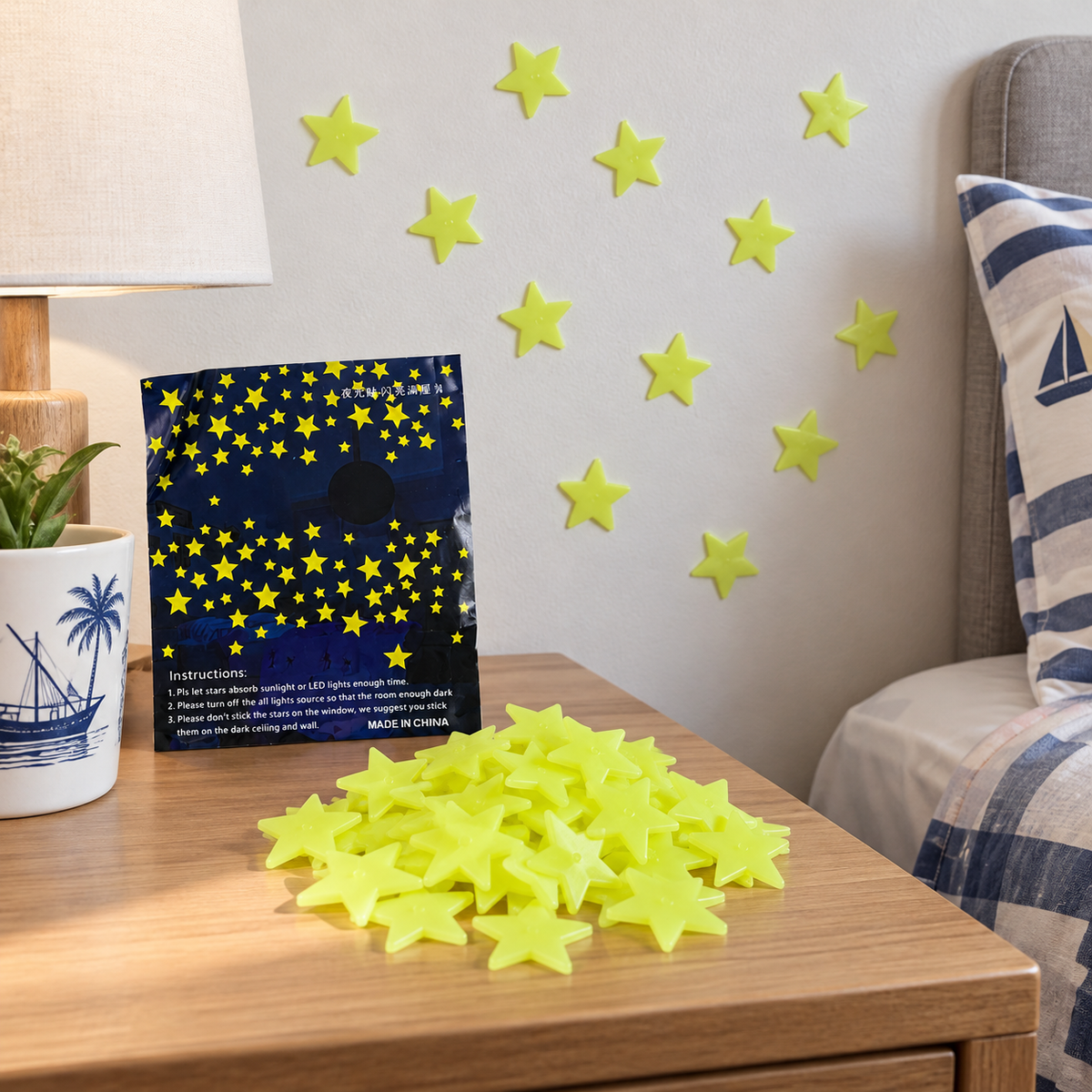 A&T Glow in The Dark Stars Yellow || نجوم مضيئة اي اند تي لون اصفر