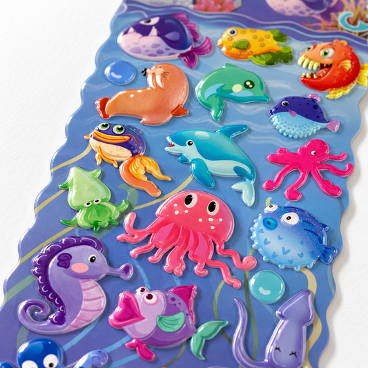 A&T Embossed Stickers Sea Life #2 || ستيكرات بارزة اي اند تي الحياة البحرية #2