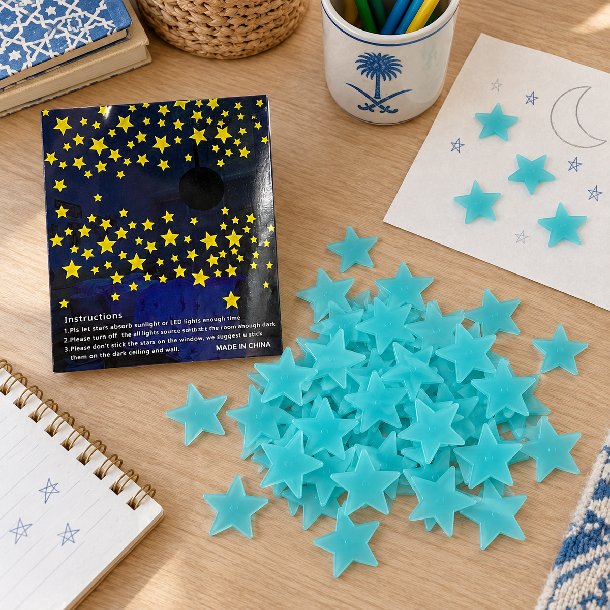 A&T Glow in The Dark Stars Blue || نجوم مضيئة اي اند تي لون ازرق